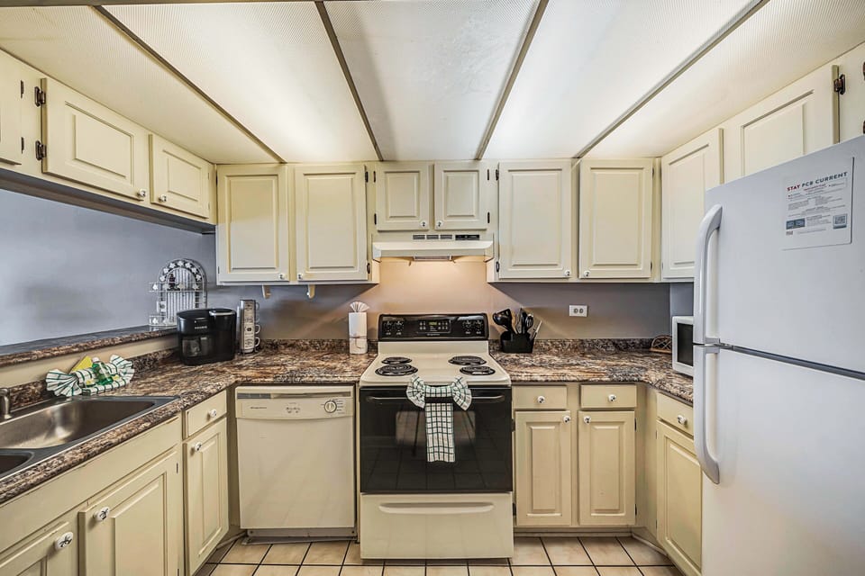 The fully equipped kitchen offers everything you need to prepare meals for family & friends!