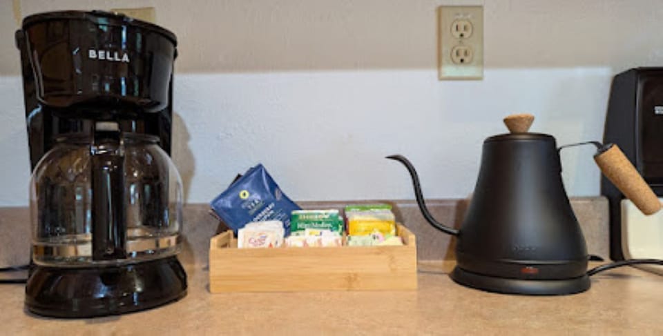 Regular coffee, decaf and variety of tea available 