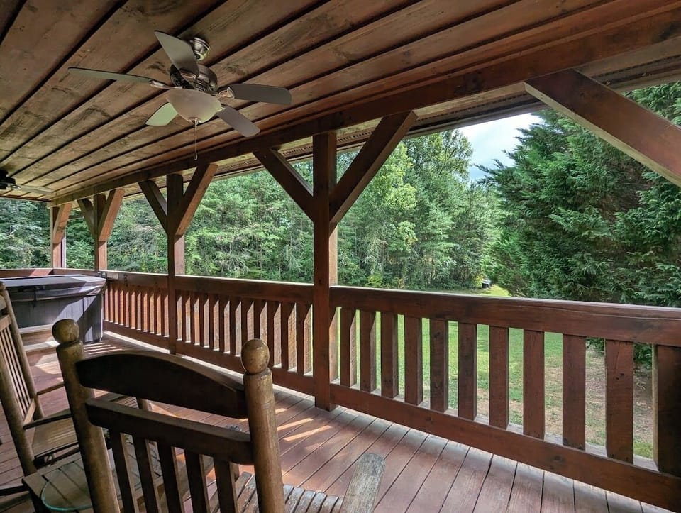 Take is the views of the meadow from the porch 