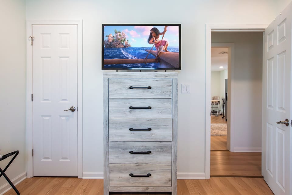 Every bedroom has smart TV.
