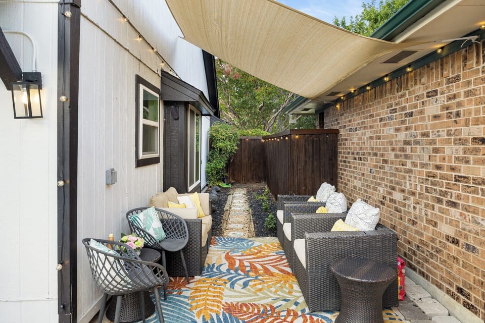 Shaded outdoor seating perfect for bbq and relax time
