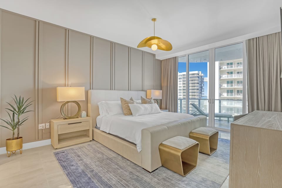 primary  king bedroom with 55" smart tv