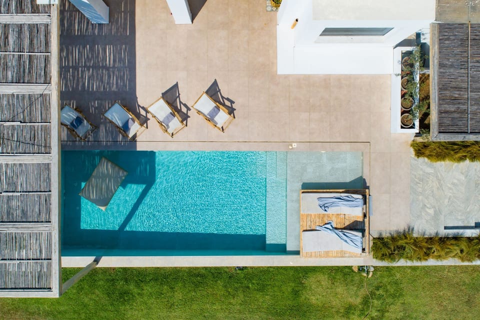 Aerial view of the pool area