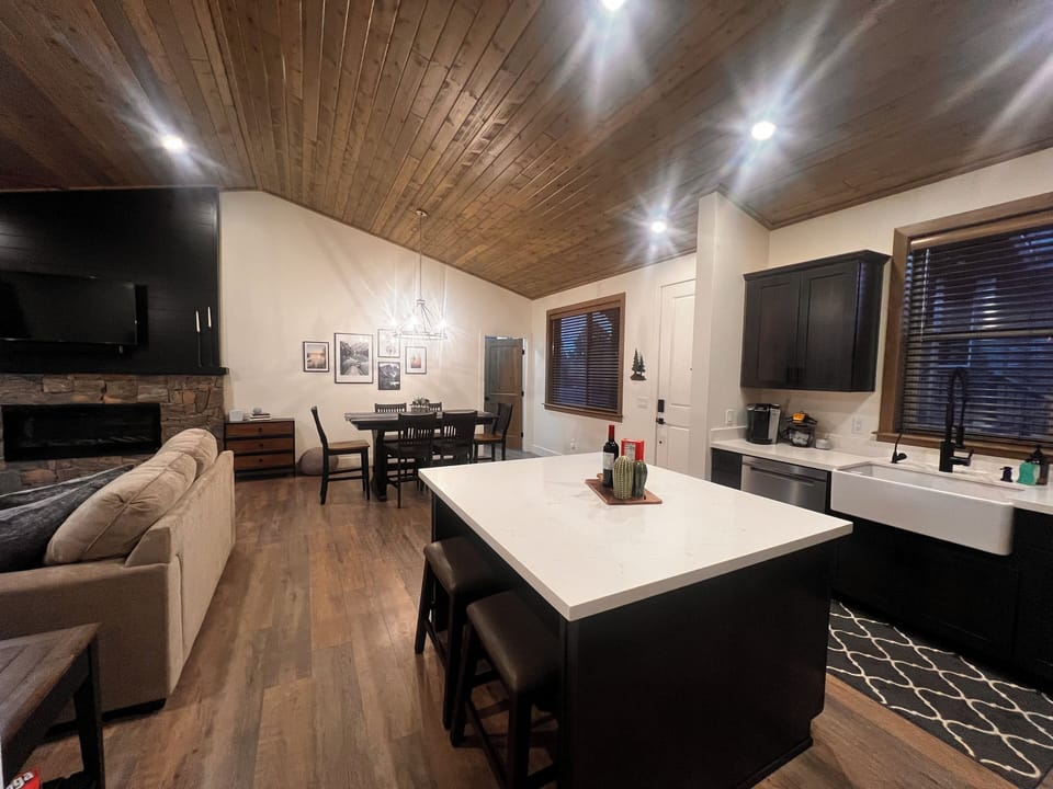 Big counter top for cooking and gatherings