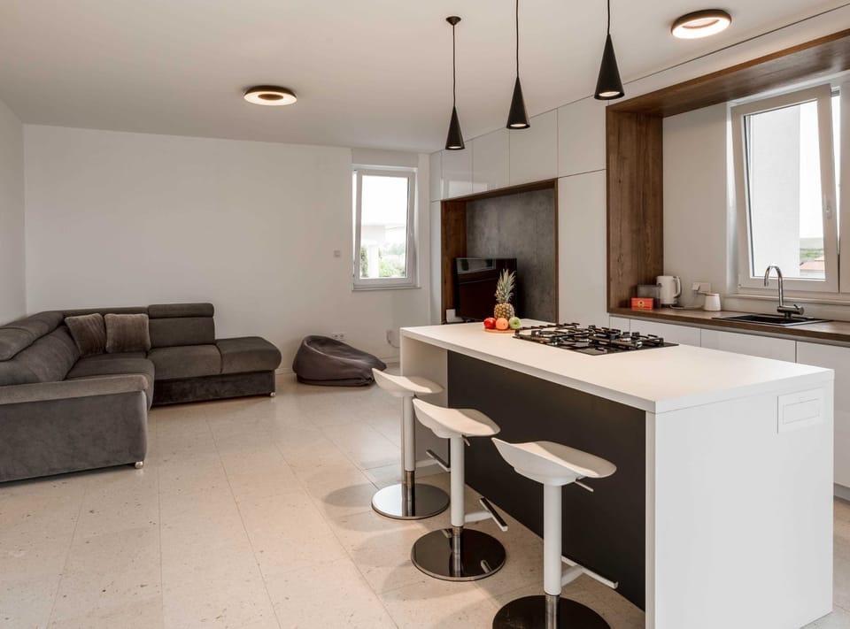 Apartment (Three Bedroom Apartment with Sea View) | Living room | 32-inch flat-screen TV with cable channels, stereo