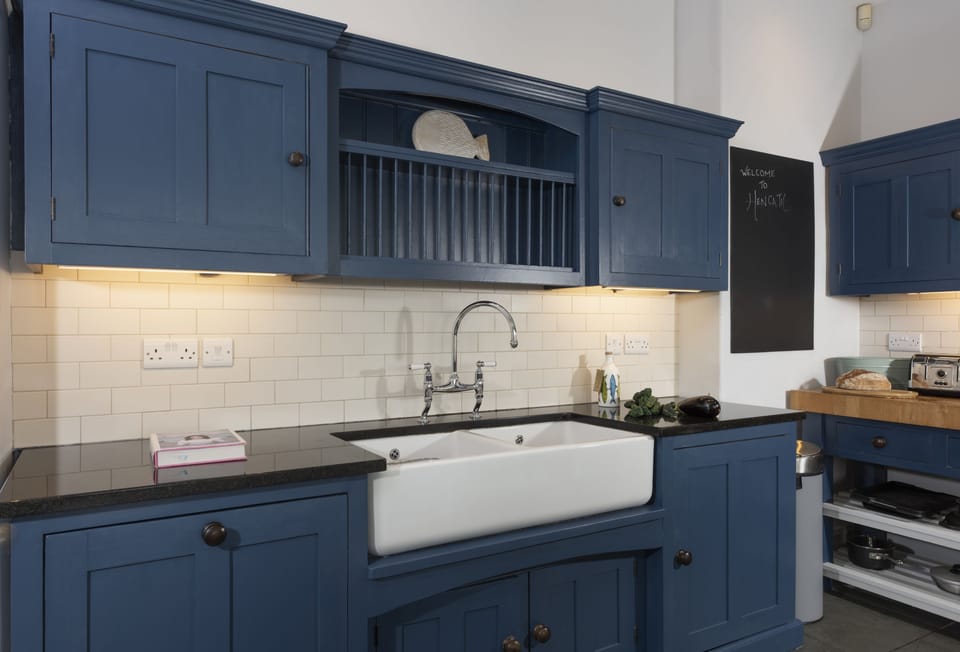 Henscath House, Mullion. Ground Floor: Deep blues reflect this blissful coastal location