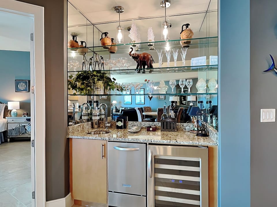 Wet Bar with Wine Refrigerator and Ice Maker