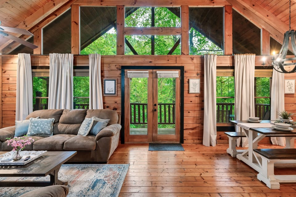 This space is warm and inviting thanks to all the natural light that pours in!