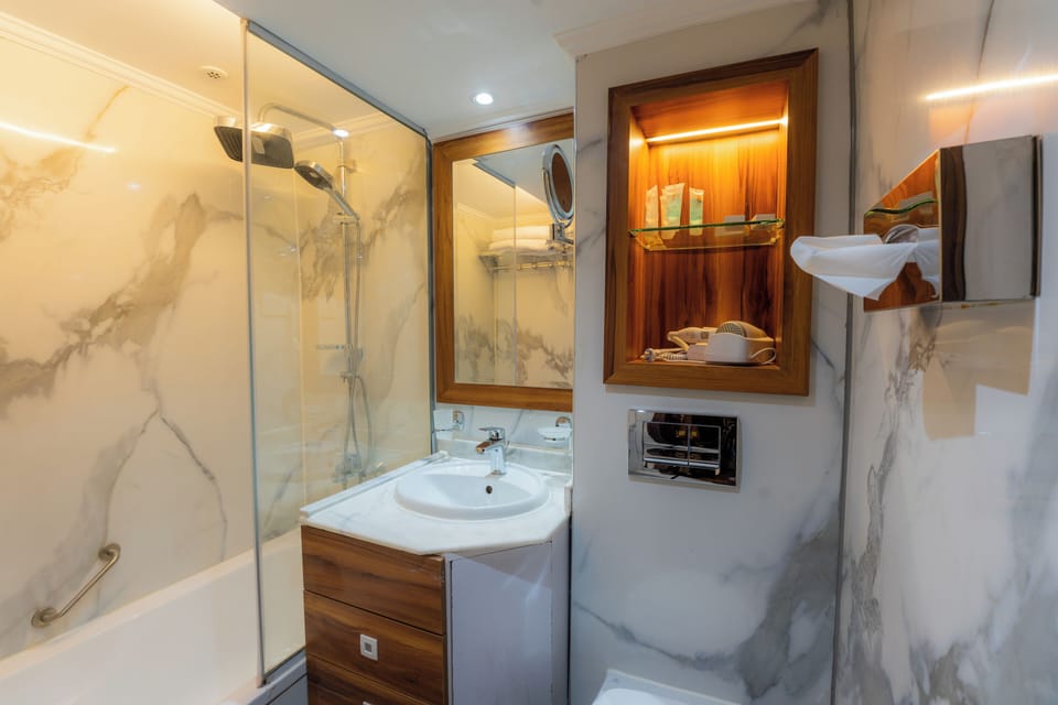 Free toiletries, hair dryer, slippers, bidet