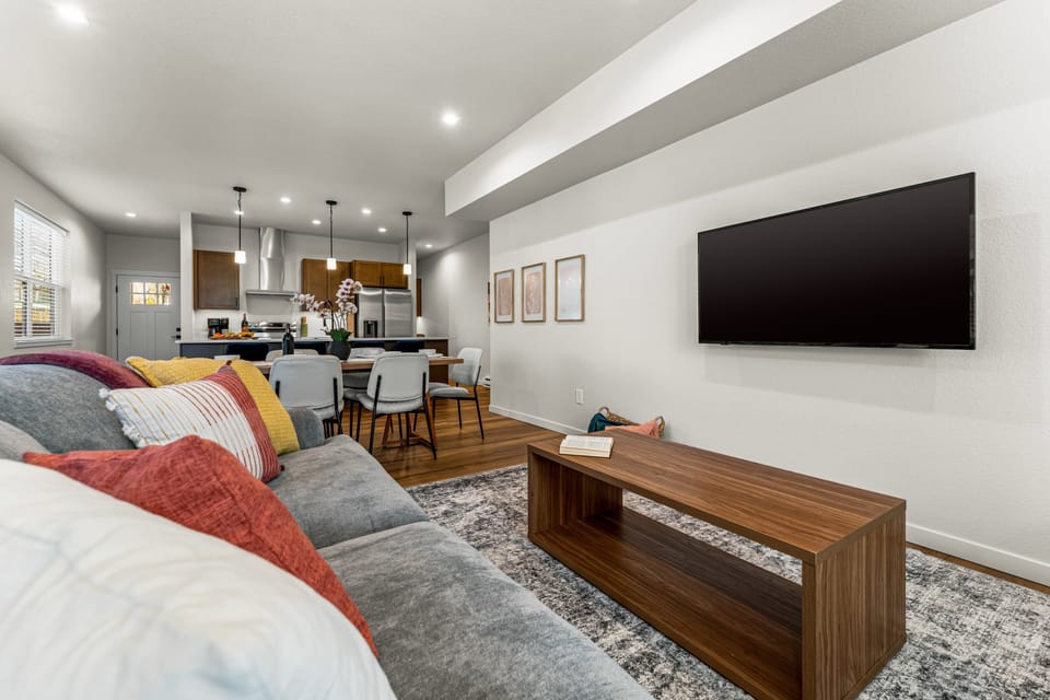 Comfortable Living Room equipped with a Smart TV to stream your favorite movies and TV shows