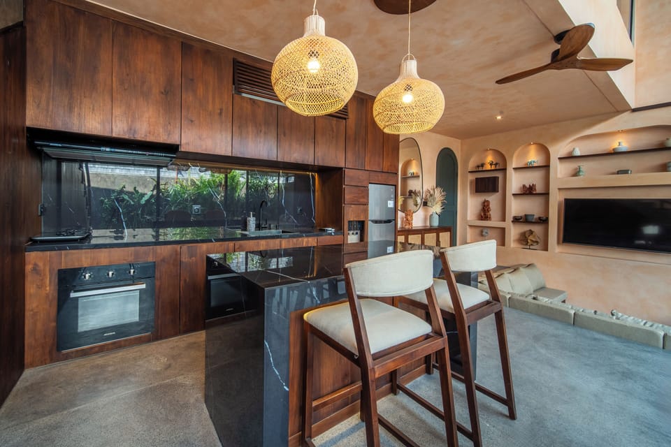 Deluxe Villa, 1 Bedroom, Private Pool, Pool View | Private kitchen | Fridge, oven, stovetop, cookware/dishes/utensils