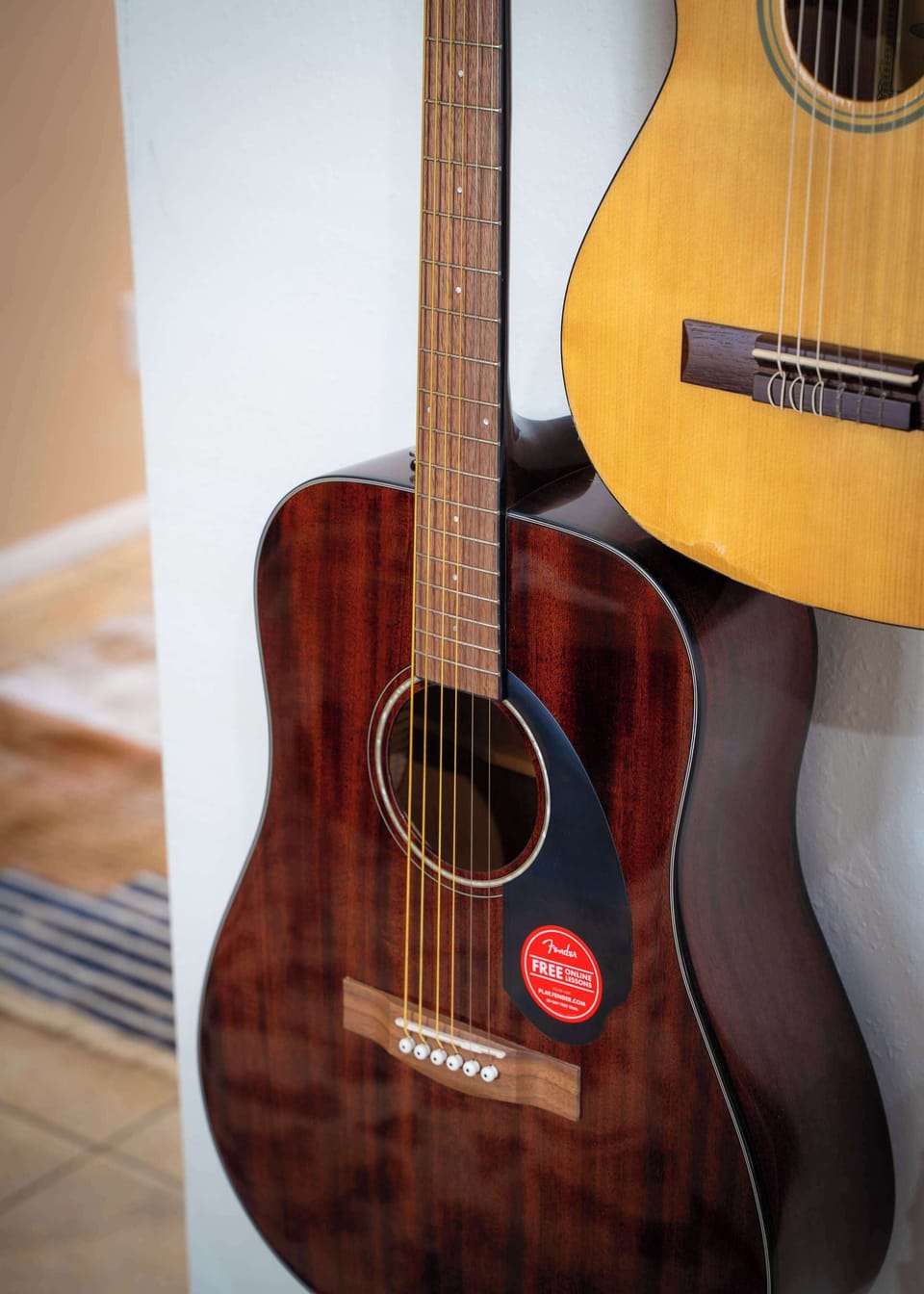 Create your own music moments with guitars available right on the property!