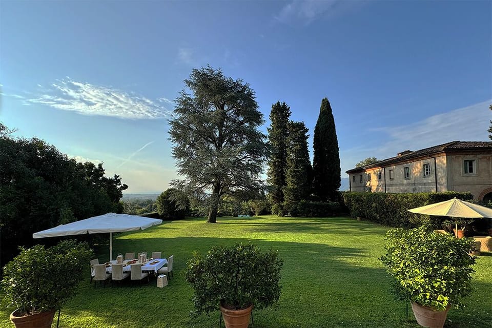 View of the park from the villa
