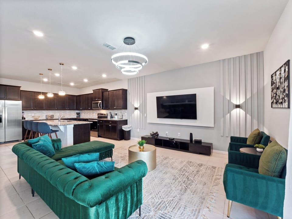 Modern Comfortable Lounge Area with Flat Screen TV