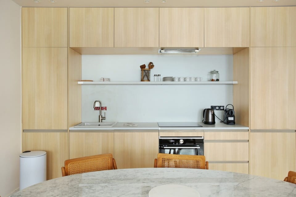 Apartment | Private kitchen | Fridge, microwave, oven, stovetop