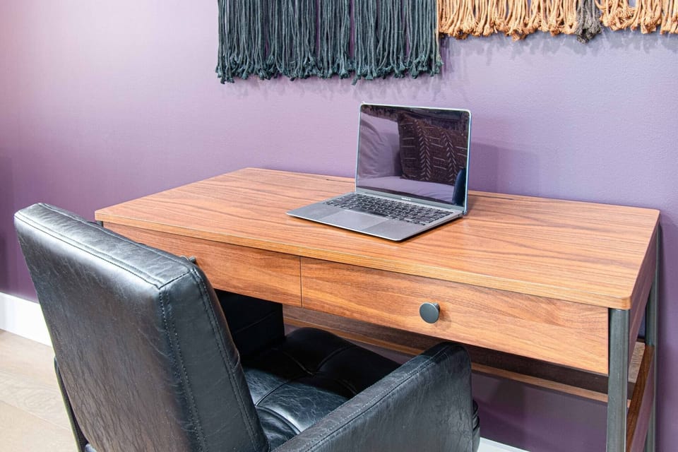 Whether you're here for work or pleasure, you'll have a dedicated workspace in case you can't pull yourself away from your computer!