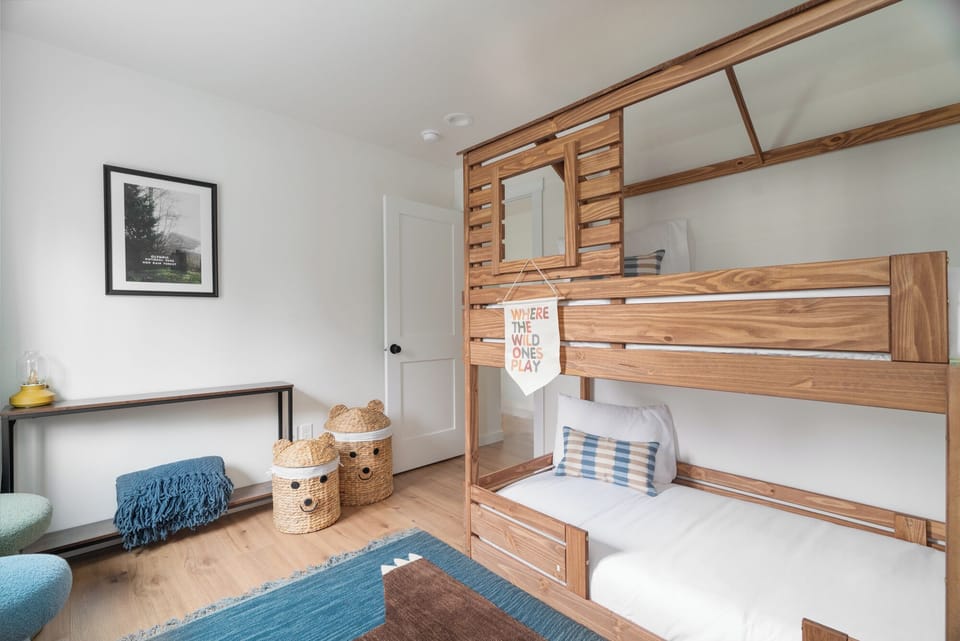 Cozy and fun—our bunk bedroom is perfect for kids and the young at heart!