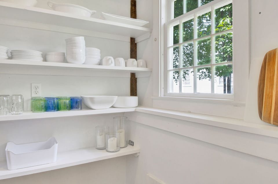 Pantry with Open Shelving and Dishware