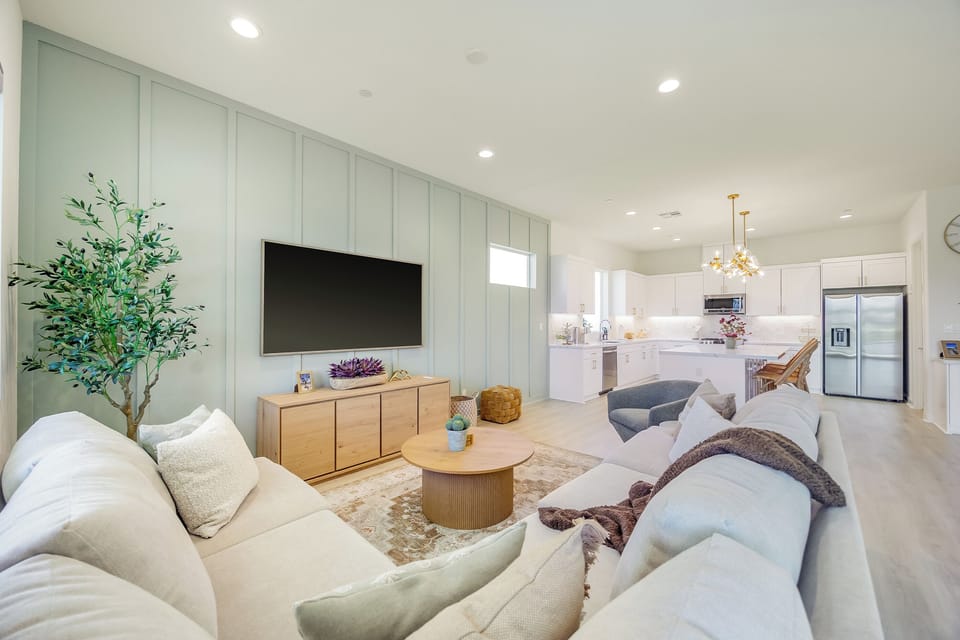 Versatile oversized couch with a convenient full-size sleeper feature.