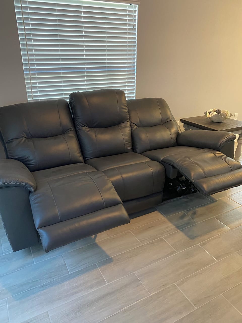 Family room recliner.  Please slide up to recline.