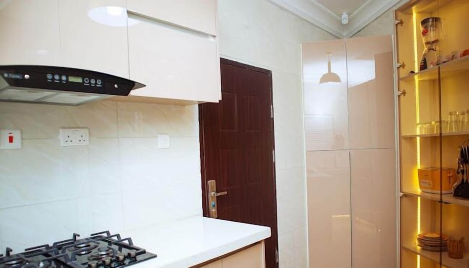 Family Apartment, Balcony, City View | Private kitchen | Fridge, microwave, oven, stovetop