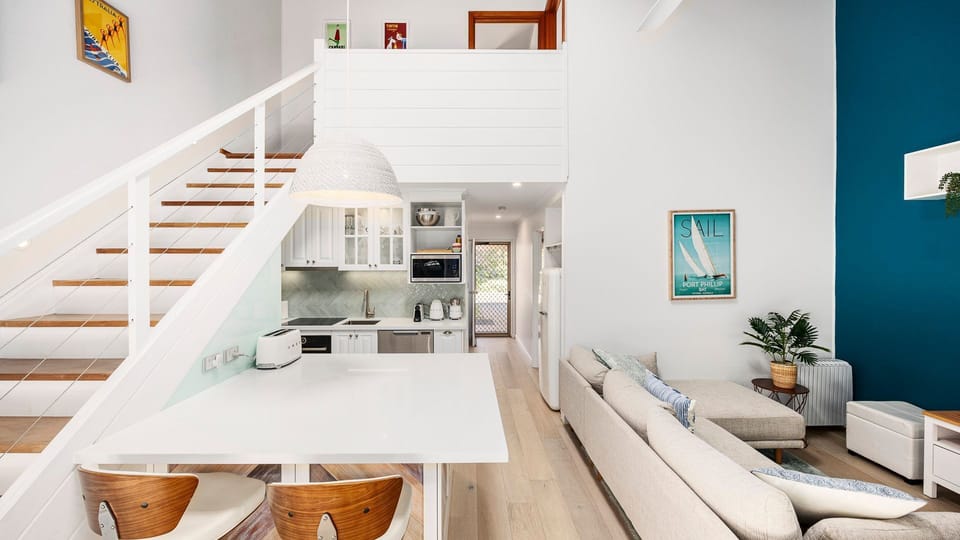 Living room, kitchen and dining room 