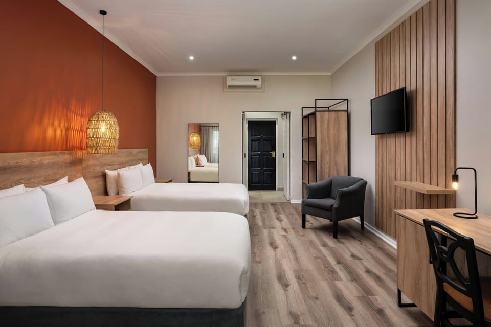 Room, 2 Double Beds, Smoking | In-room safe, desk, laptop workspace, free WiFi