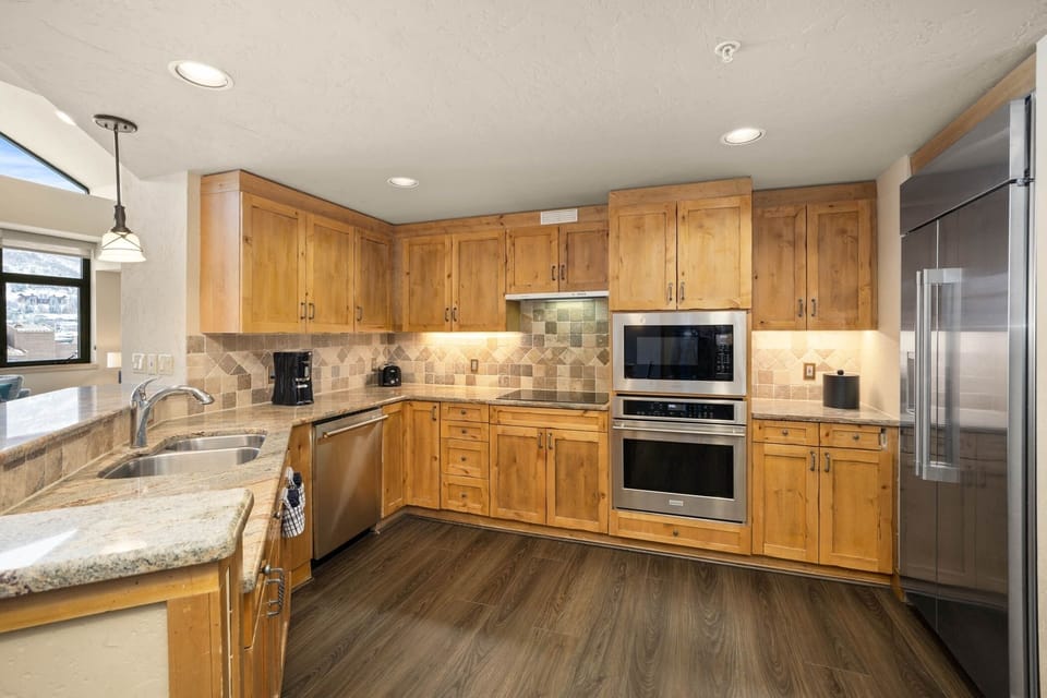 Indoors, Kitchen, Microwave, Oven, Hardwood