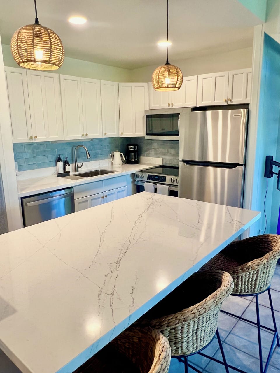 New kitchen with new stainless steel appliances