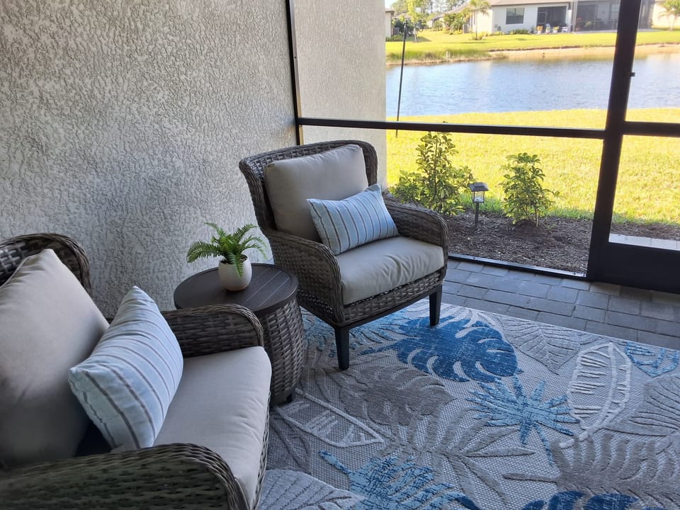 Take a second to sit out in the screened in lanai. Enjoy the beautiful weather.
