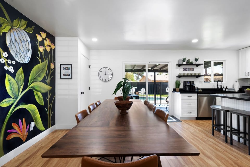 Extended Dining Table with comfortable seating for ten