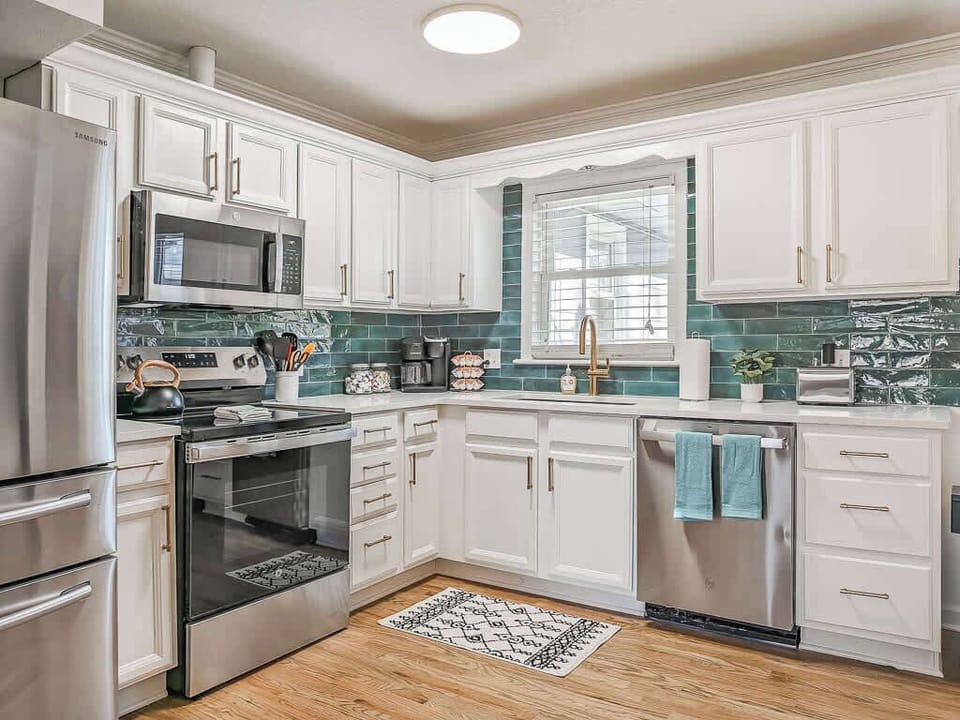 Clean and crisp kitchen