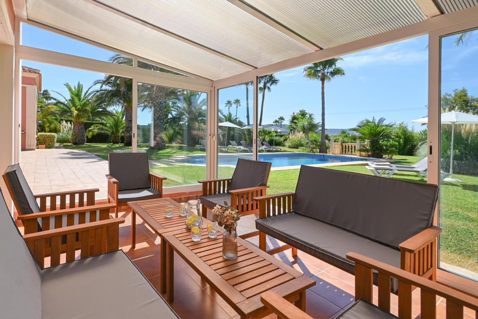 Outside lounge area