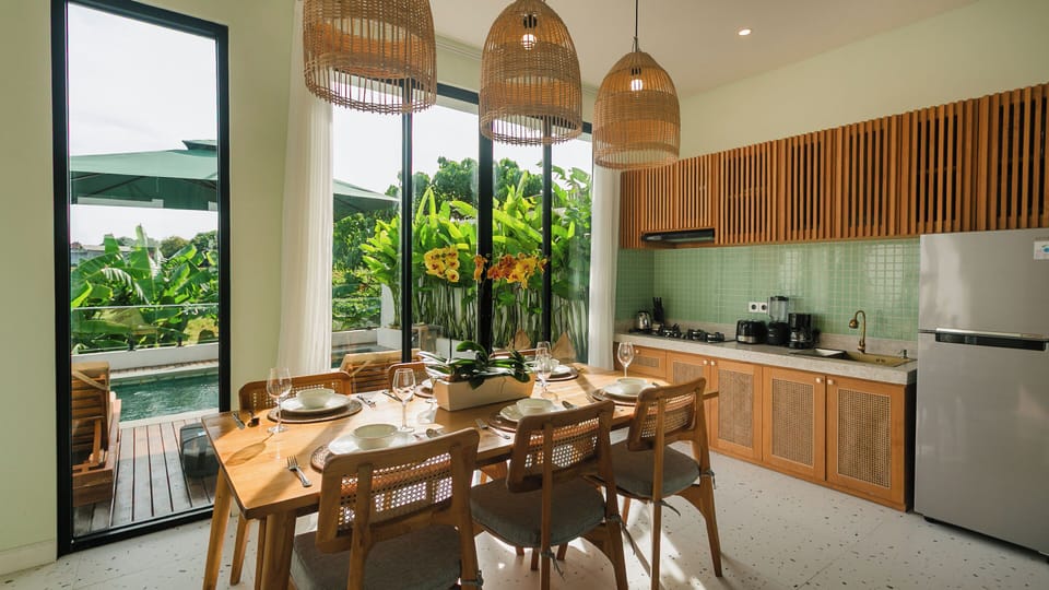 Villa, Balcony, Pool View | Dining room