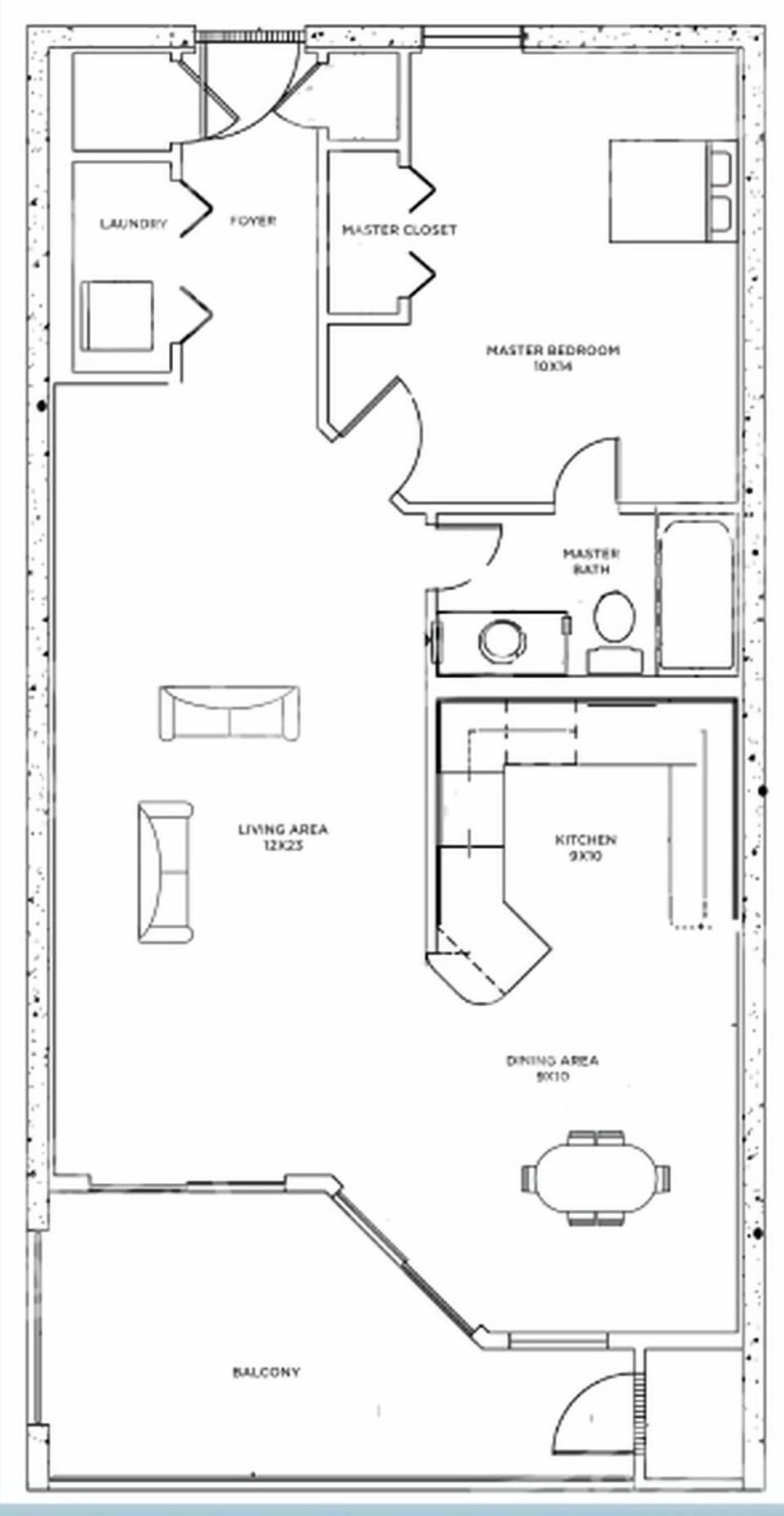 Condo, 1 Bedroom | Floor plan
