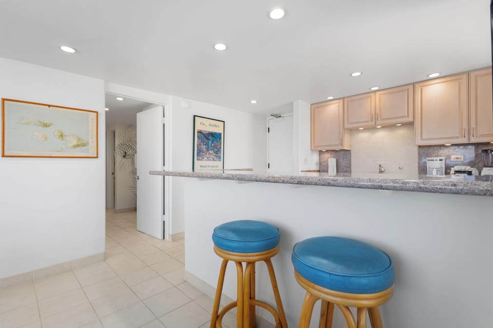 Gather around your breakfast bar for morning coffee or quick bites, with a fully equipped kitchen ready for all your culinary plans.