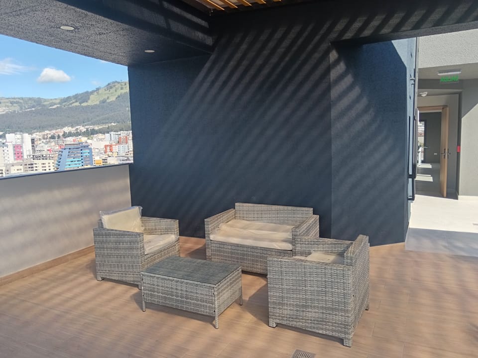 Sala de descanso en terraza.