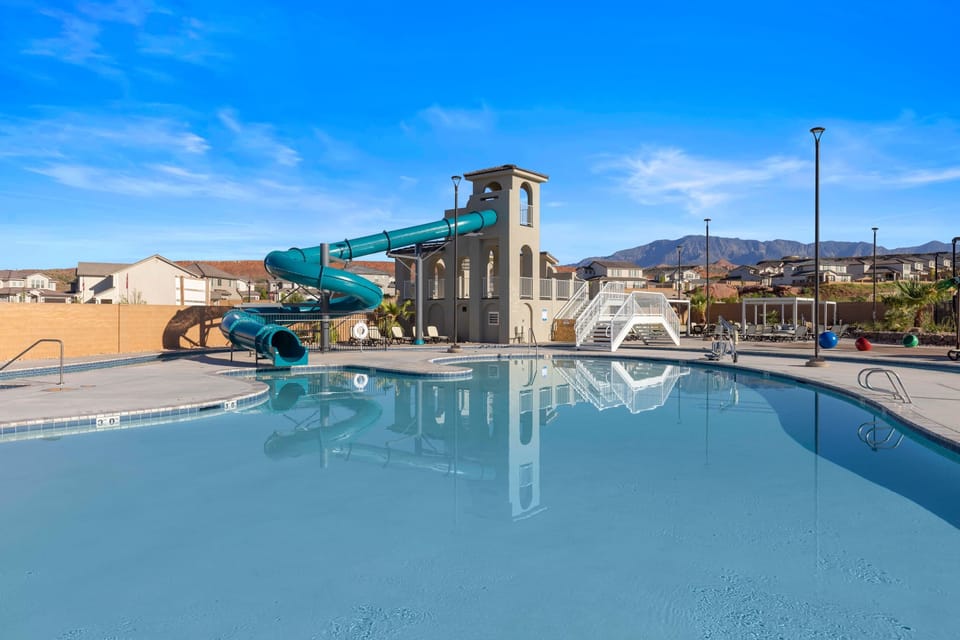 Water slide, Lazy River, Splash Pad, and Hot tub