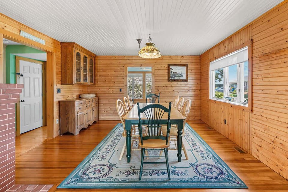 Dining table with seating for 8