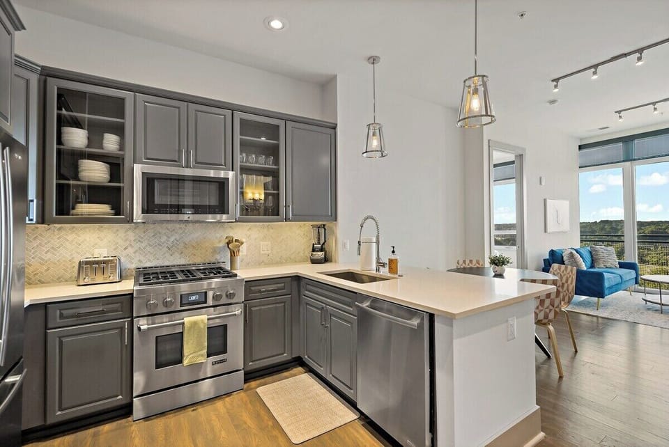 Immerse in a culinary experience in this beautifully designed, fully equipped kitchen. 