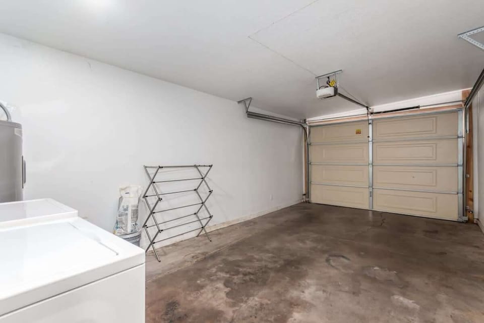 One-car garage available for guest use, offering secure parking and additional storage space during your stay.