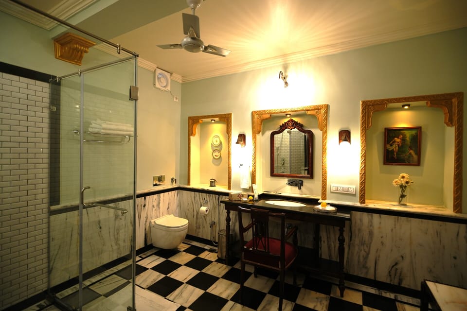 Luxury Double Room, Courtyard View, Courtyard Area | In-room safe, desk, laptop workspace, blackout drapes