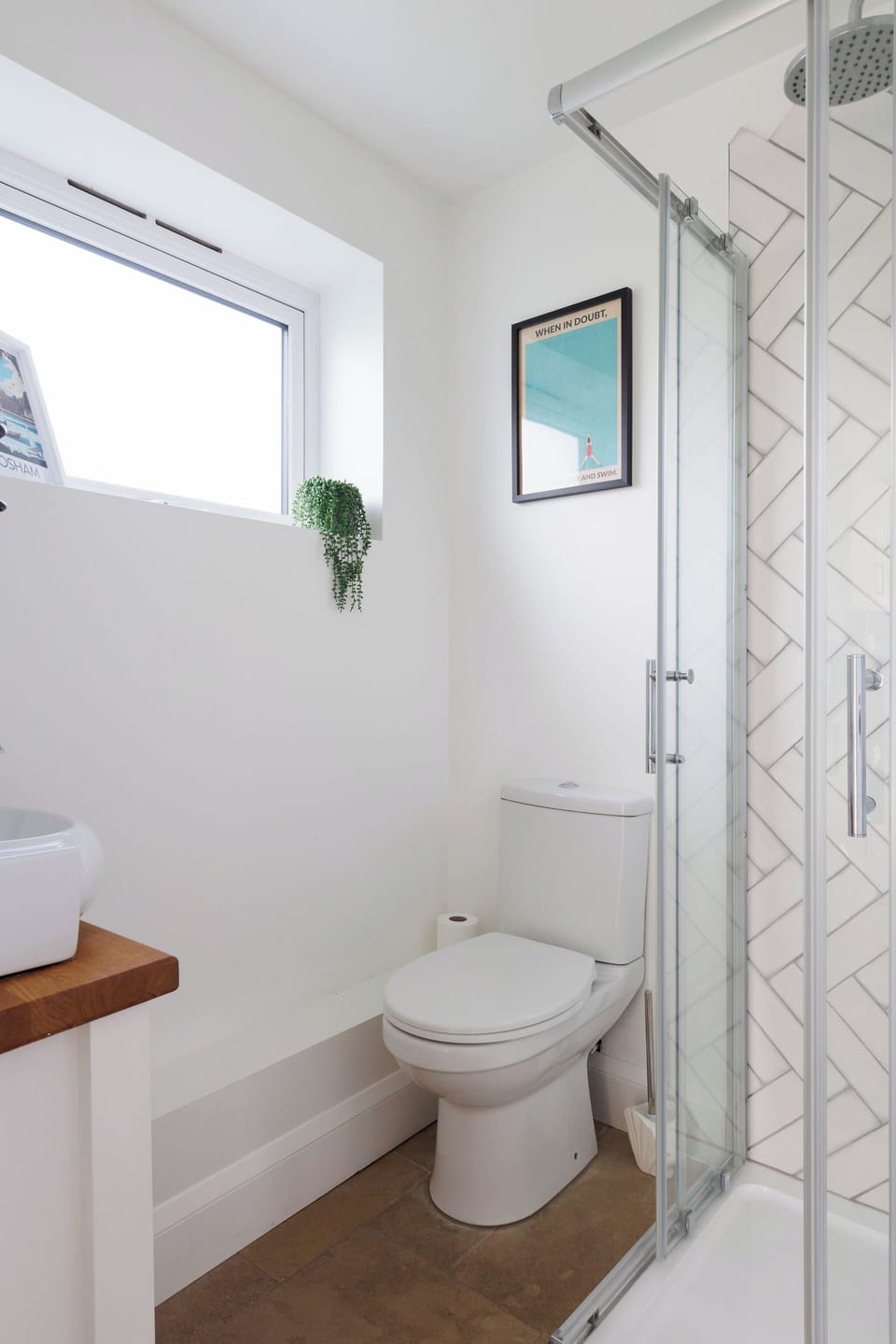 There is also a handy downstairs shower with WC and sink.