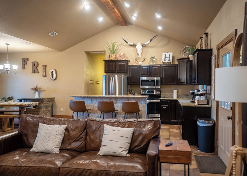 Living room + kitchen view
