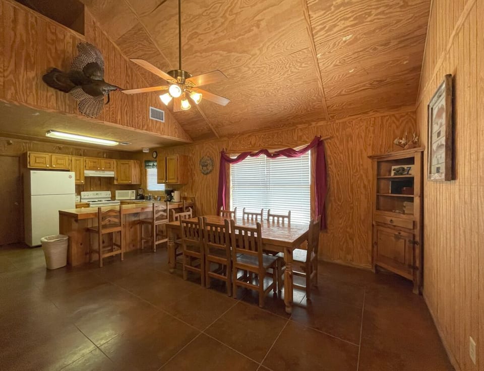 View of dining area and kitchen