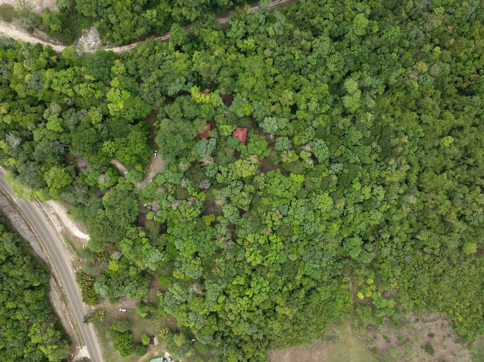 Ariel view of the property. On the road to Sam ignacio town.