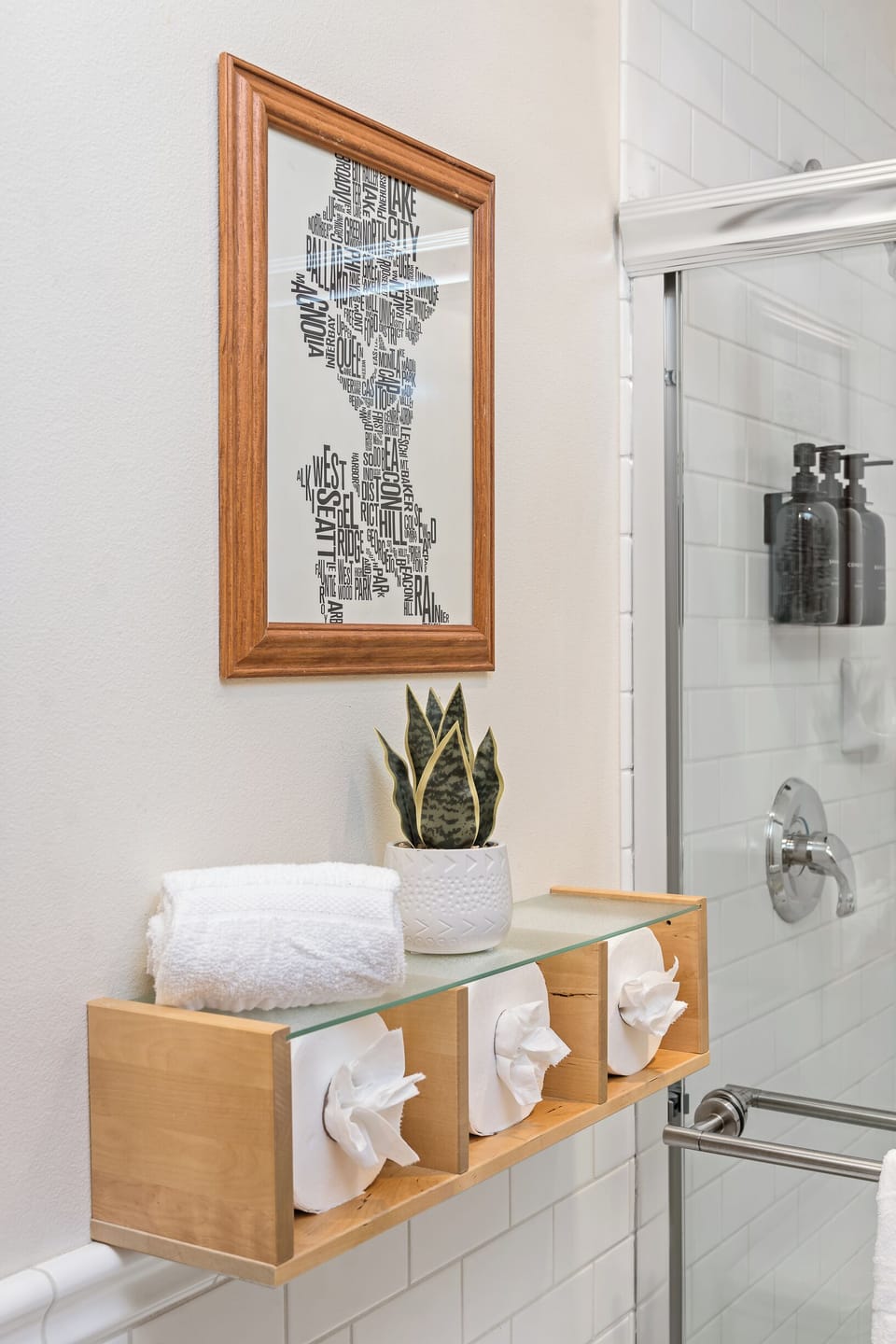 We provide fresh towels and toiletries for your comfort.