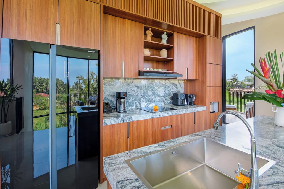 Luxury Villa, 4 Bedrooms, Pool View | Private kitchen | Shared fridge, microwave
