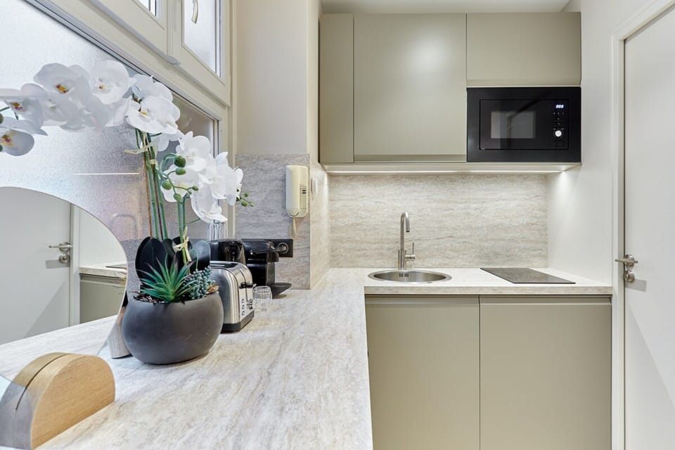 Apartment | Private kitchen | Fridge, cookware/dishes/utensils, cleaning supplies