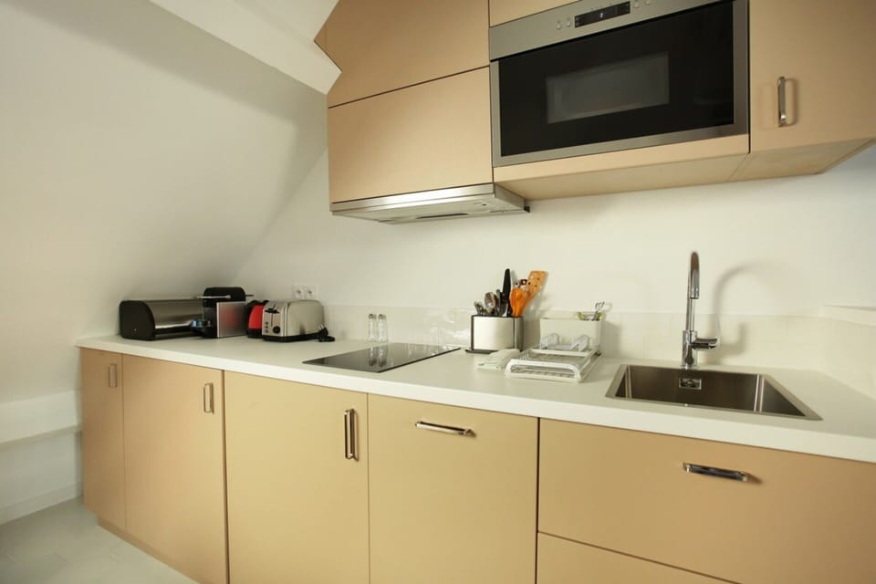 Apartment | Private kitchen | Coffee/tea maker, fridge, microwave, stovetop